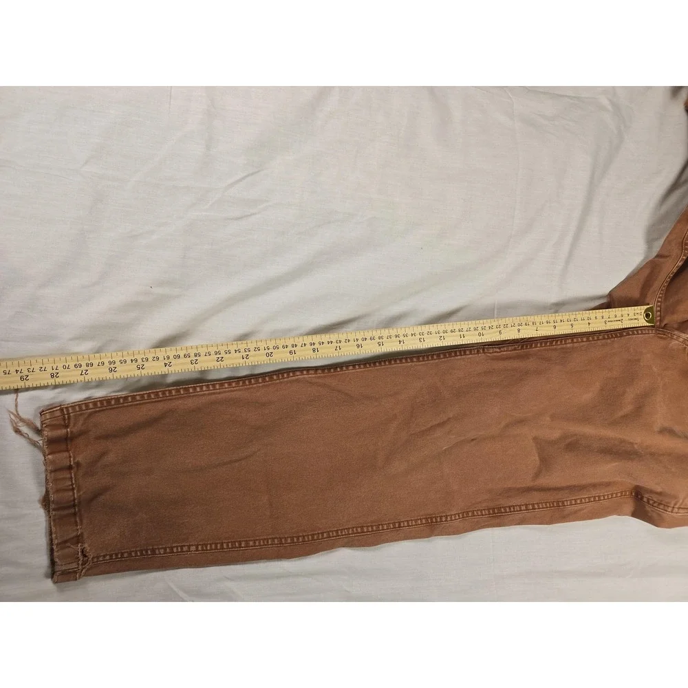 Stoic Pants Mens 33x30 Brown Elastic Waist Belted Straight Leg Workwear Casual